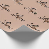 Glam Leopard Herz Liebesdesign Geschenkpapier (Ecke)