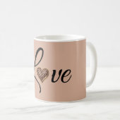 Glam Leopard Herz Liebesdesign Kaffeetasse (VorderseiteRechts)