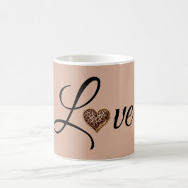 Glam Leopard Herz Liebesdesign Kaffeetasse