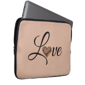 Glam Leopard Herz Liebesdesign Laptopschutzhülle (Vorne Rechts)