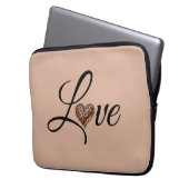 Glam Leopard Herz Liebesdesign Laptopschutzhülle (Vorderseite Links)