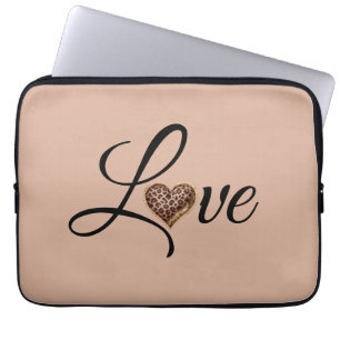 Glam Leopard Herz Liebesdesign Laptopschutzhülle