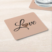 Glam Leopard Herz Liebesdesign Rechteckiger Pappuntersetzer (angewinkelt)