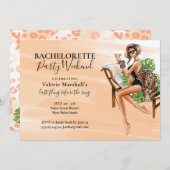Glam Leopard Junggeselinnen-Abschied Weekend Einladung (Vorne/Hinten)