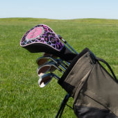 Glam Leopard Pink und Lila Monogramm Golf Headcover (In SItu)