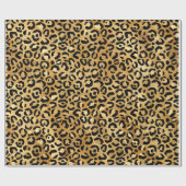 Glam Leopard Print and Imitate Goldene Forelle Geschenkpapier (Flach)