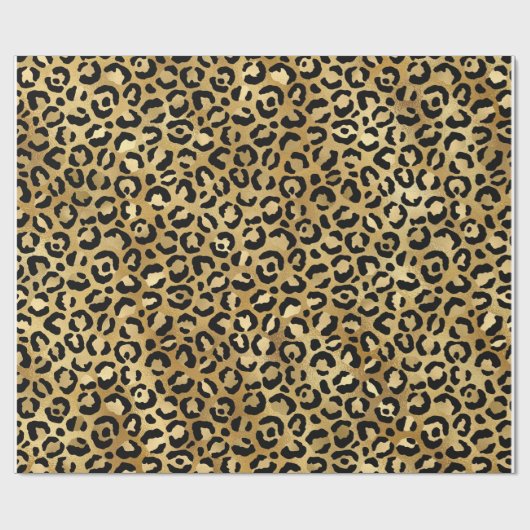 Glam Leopard Print and Imitate Goldene Forelle Geschenkpapier (Flach)