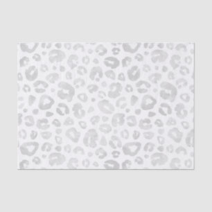Glam Leopard Print Chic Trendy Silver Decoupage Seidenpapier