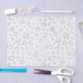 Glam Leopard Print Chic Trendy Silver Decoupage Seidenpapier (Handwerk)