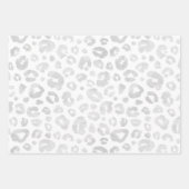 Glam Leopard Print Chic Trendy White Silver Geschenkpapier Set (Vorderseite 2)