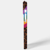 Glam Leopard Print mit Glitzer Rainbow Case-Mate iPhone Hülle (Rückseite / Links)