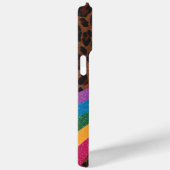 Glam Leopard Print mit Glitzer Rainbow Case-Mate iPhone Hülle (Rückseite / Rechts)