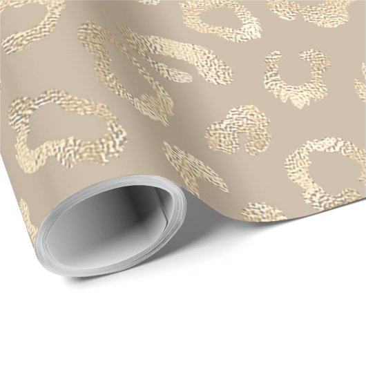 Glam Leopard Spot Muster Safari Gold ID11154 Geschenkpapier (Rolleneckpunkt)