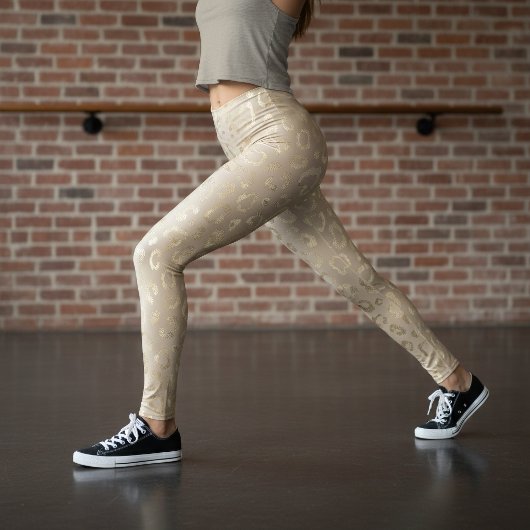Glam Leopard Spot Pattern Safari Gold ID1154 Leggings