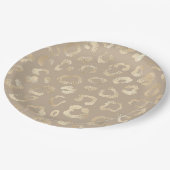 Glam Leopard Spot Pattern Safari Gold ID1154 Pappteller (Schrägansicht)