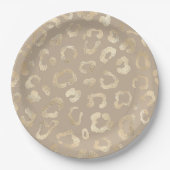 Glam Leopard Spot Pattern Safari Gold ID1154 Pappteller (Vorderseite)