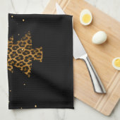 Glam Leopard Tree Holiday Geschirrtuch (Viertel Falte)