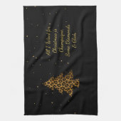 Glam Leopard Tree Holiday Geschirrtuch (Vertikal)