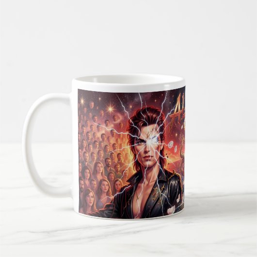 Glam Lightning Cosmic Dreamscape Art Tasse (Links)