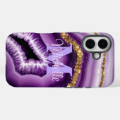 Glam Lila Agate Geode iPhone 16 Tough Case (Rückseite (Horizontal))