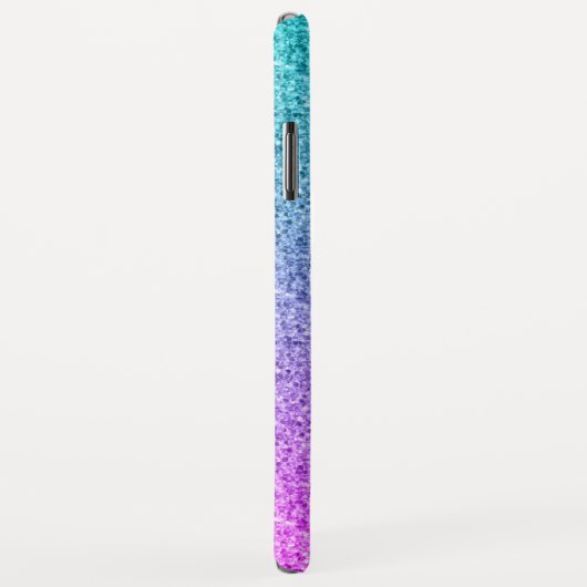 Glam Lila Aqua Glitzer Sparkle Gradient Monogram Case-Mate iPhone Hülle (Hinten/Rechts)