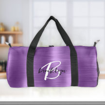Glam Lila Bürstenmetall Schwarz-weiß Monogramm