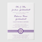 Glam Lila Chic Elegant Traditionelles Bat Mitzvah Pergament Einladungen (Vorderseite)