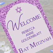 Glam Lila Elegant Chic Bat Mitzvah Willkommen Poster