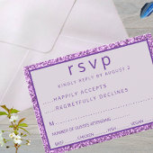 Glam Lila eleganter Star von David Bat Mitzvah RSVP Karte