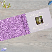 Glam Lila Elegantes Foto Bat Mitzvah Gold Gästebuch