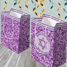 Glam Lila Gastgeschenke oder präsentiert Bat Mitzv