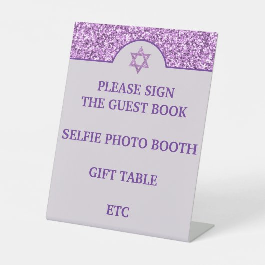 Glam Lila Gestalten Sie Ihr eigenes elegantes Bat Sockelschild (Vorderseite)