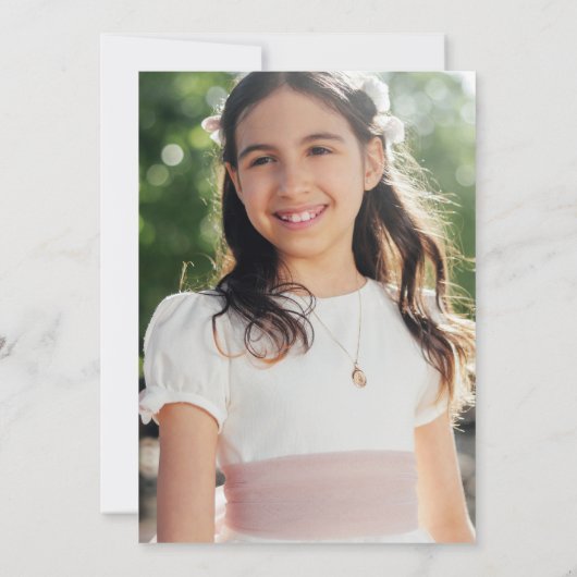 Glam Lila Glitzer Look Bat Mitzvah | Foto zurück Einladung (Rückseite)