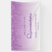 Glam Lila Glitzer Tropfen Quinceañera Banner (Vertikal)