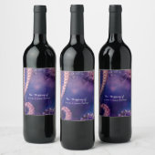 Glam Lila Glow Chic Glamour Party Weinmarken Weinetikett (Flaschen)