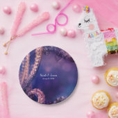 Glam Lila Glow Chic Glamour Pearls Party Pappteller (Party)