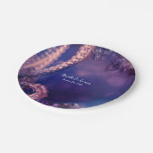 Glam Lila Glow Chic Glamour Pearls Party Pappteller (Schrägansicht)