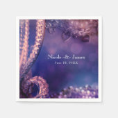 Glam Lila Glow Chic Glamour Pearls Party Serviette (Vorderseite)