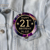 Glam Lila Gold Achat Geburtstag Button (Beispiel)