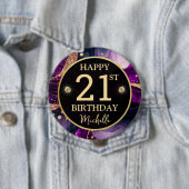 Glam Lila Gold Achat Geburtstag Button (Beispiel)