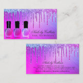 Glam Lila Metallic Glitzer Tropfen Nail Polnisch Visitenkarte (Vorne/Hinten)