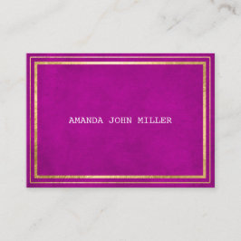 Glam Lila Pink Golden Velvet Weiße Vip Visitenkarte
