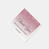 Glam Lila Pink Rose Gold Danke Baby Dusche Serviette (Ecke)