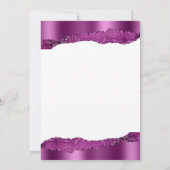 Glam Lila Plum Foil Glitzer Quinceañera Einladung (Rückseite)