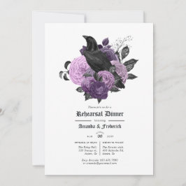 Glam Lila Raven Gothic Probe Dinner Einladung