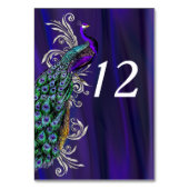 Glam Lila Satin Look Hochzeitkarte für Tischnummer (Rückseite)