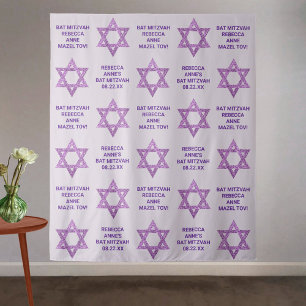 Glam Lila Star von David Foto Stand Bat Mitzvah Wandteppich