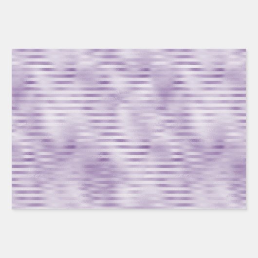 Glam Lila Streifen Geschenkpapier Set (Vorderseite)