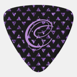 Glam Lila Triangle Diamonds Mit Monogramm Custom Plektrum