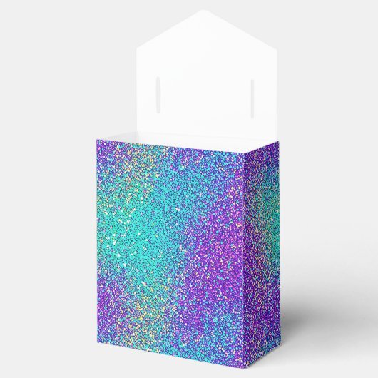Glam Lila Türkis Sparkling Glitzer Gradient Geschenkschachtel (Geöffnet)